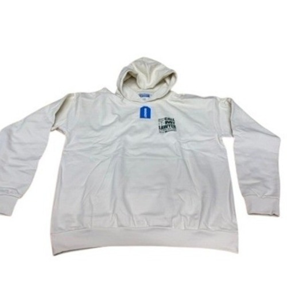 NEW! "MARKET" Call‎ My Lawyer Graphic Hoodie XL Cream PLZ READ Reg-$160 Heavy